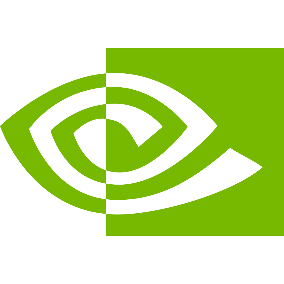 Standalone green NVIDIA symbol on cream