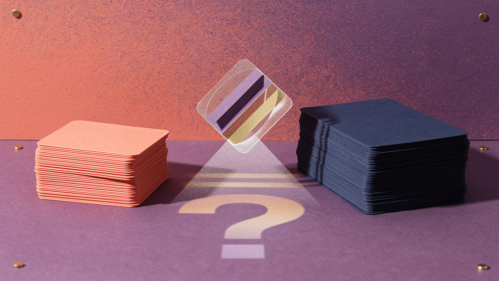 Two unmarked stacks of records under a translucent analytical lens, illustrating retrospective validation of an opioid-risk model.